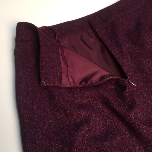 🙋🏽Kasper Skirt Sz 6 Purple Black Silk Wool Knee - Picture 4 of 7
